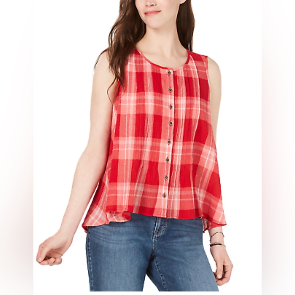 Style & Co Women’s Cotton Plaid Shirt